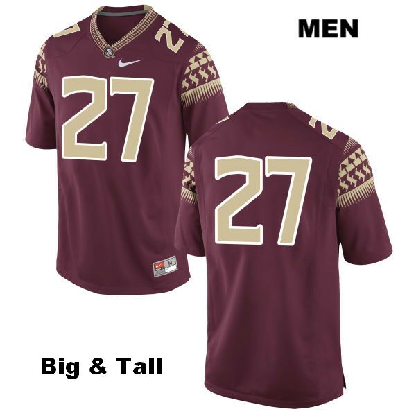 Men's NCAA Nike Florida State Seminoles #27 Zaquandre White College Big & Tall No Name Red Stitched Authentic Football Jersey XNT7669PY